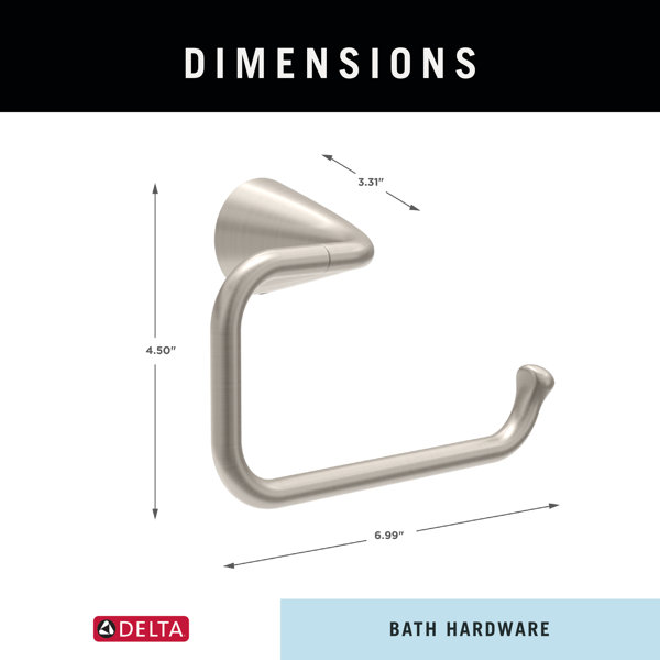 Delta Arvo Wall Mount Open Square Toilet Paper Holder Bath Hardware